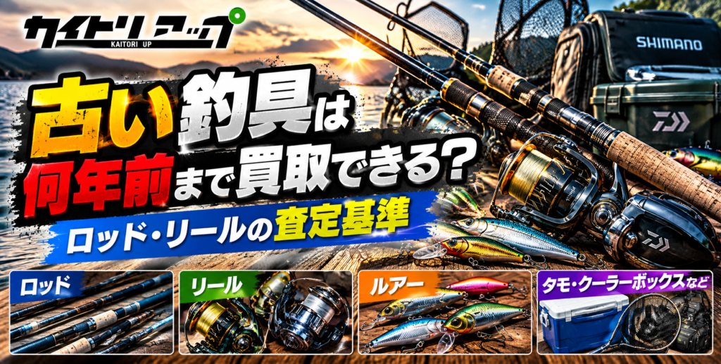 古い釣具は何年前まで買取できる?ロッド・リールの査定基準 古い釣具は何年前まで買取できる? ロッド・リールの査定基準 1024x517