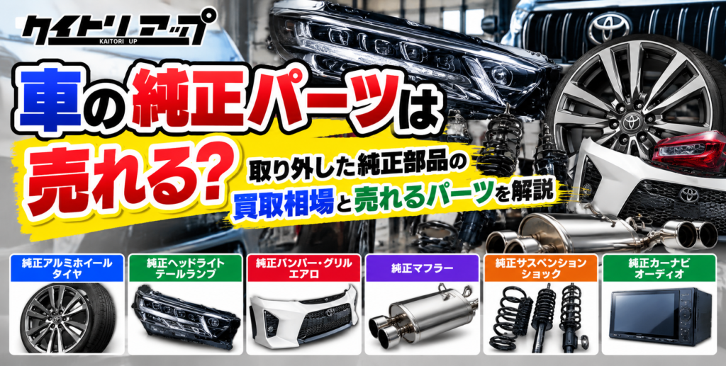 車の純正パーツは売れる?取り外した純正部品の買取相場と売れるパーツを解説 1766 x 891 買取UP風のアイキャッチ作って 1024x517