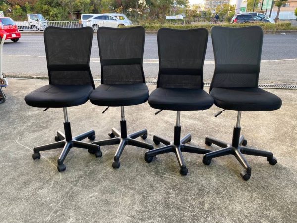 オフィスチェア デスクチェア 回転事務椅子　4脚セット