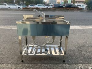  業務用 シンク 流し台 2槽シンク 水栓付