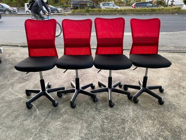オフィスチェア デスクチェア 回転事務椅子　4脚セット